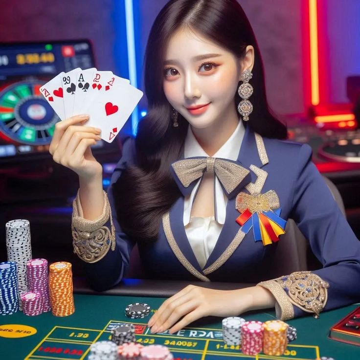 ရောင်စုံ slot machine reels နှင့် jackpot ငွေကြေးပြ မြင်ကွင်း